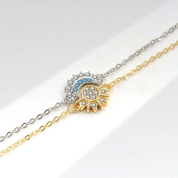 Couple Bracelet Copper Electroplated Moon Sun Style