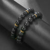 Couple Bracelet Stone Black Onyx Trendy Simple Design Unisex