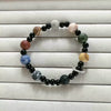 Couple Bracelet Volcanic Stone Lapis Geometric Style Electroplated Jewelry