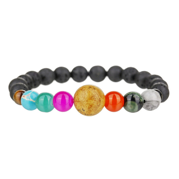 Couple Bracelet Volcanic Stone Lapis Geometric Style Electroplated Jewelry