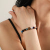 Couple Bracelet Volcanic Stone Lapis Geometric Style Electroplated Jewelry