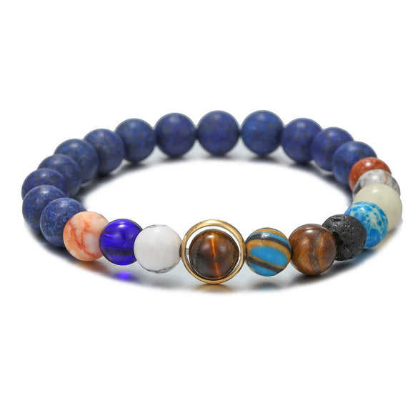 Couple Bracelet Volcanic Stone Lapis Geometric Style Electroplated Jewelry