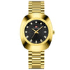 Couple Business Style Quartz Watch Alloy Case Stainless Steel Band Oval Dial Waterproof