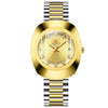 Couple Business Style Quartz Watch Alloy Case Stainless Steel Band Oval Dial Waterproof