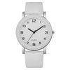 Couple Casual Alloy Quartz Watch With Round Dial Stainless Steel Clasp Genuine Leather Strap Mineral Strengthened Glass Mirror