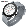 Couple Digital Quartz Electronic Watch Round Dial Acrylic Mirror Silicone Strap Abs Case