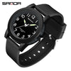 Couple Digital Quartz Electronic Watch Round Dial Acrylic Mirror Silicone Strap Abs Case