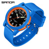 Couple Digital Quartz Electronic Watch Round Dial Acrylic Mirror Silicone Strap Abs Case