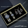 Couple Fashion Alloy Wristwatch Set With Round Dial And Printed Logo