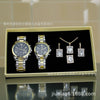 Couple Fashion Alloy Wristwatch Set With Round Dial And Printed Logo