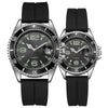 Couple Fashion Sports Silicone And Alloy Quartz Watch Round Dial Life Waterproof Stainless Steel Buckle