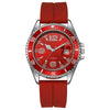 Couple Fashion Sports Silicone And Alloy Quartz Watch Round Dial Life Waterproof Stainless Steel Buckle