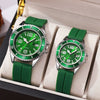 Couple Fashion Sports Silicone And Alloy Quartz Watch Round Dial Life Waterproof Stainless Steel Buckle