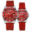 Couple Fashion Sports Silicone And Alloy Quartz Watch Round Dial Life Waterproof Stainless Steel Buckle