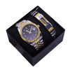 Couple Fashion Waterproof Quartz Wrist Watch Set Alloy And Stainless Steel Round Dial