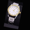 Couple Fashion Waterproof Quartz Wrist Watch Set Alloy And Stainless Steel Round Dial