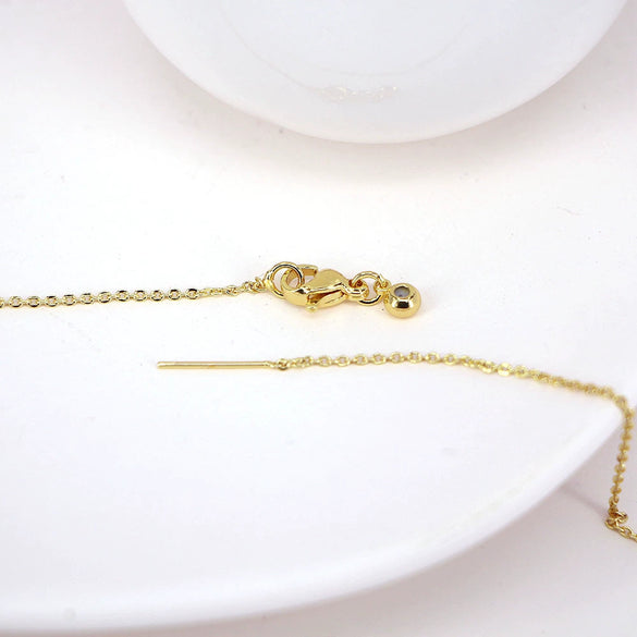 Couple Geometric Pendant Necklace With Copper Water Wave Chain And Micro Inlaid Zircon Electroplated Cartoon Boy Girl Clavicle Jewelry