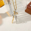 Couple Hug Fashion Allmatch Jewelry Stainless Steel Copper Geometric Handmade Pendant Necklace