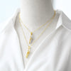 Couple Jewelry Copper Geometric Pendant Necklace Goldplated Electroplating