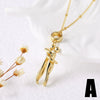 Couple Jewelry Copper Geometric Pendant Necklace Goldplated Electroplating