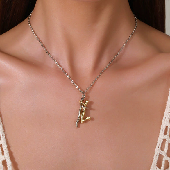 Couple Jewelry Copper Handmade O Word Chain Pendant Necklace