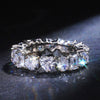 Couple Jewelry Copper Rectangular Heart Geometric Inlaid Zircon Ring