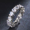 Couple Jewelry Copper Rectangular Heart Geometric Inlaid Zircon Ring