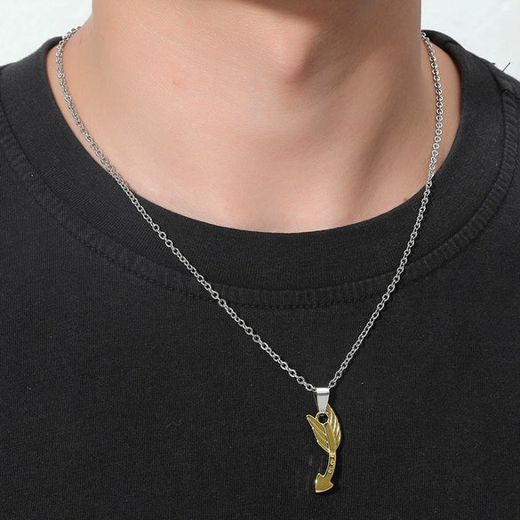Couple Jewelry Titanium Steel Alloy Love Arrow Piercing Heart Pendant Necklace