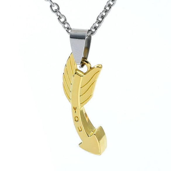 Couple Jewelry Titanium Steel Alloy Love Arrow Piercing Heart Pendant Necklace