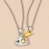 Couple Jewelry Titanium Steel Alloy Love Arrow Piercing Heart Pendant Necklace