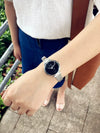 Couple Metal Alloy Belt Chain Watch Round Dial Retro Simple Leisure Style