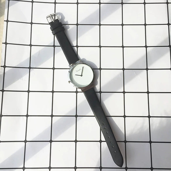 Couple Metal Alloy Belt Chain Watch Round Dial Retro Simple Leisure Style