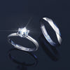 Couple Moissanite Ring 925 Sterling Silver Simple Geometric Electroplated