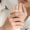 Couple Moissanite Ring 925 Sterling Silver Simple Geometric Electroplated