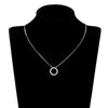 Couple Necklace Copper Mixed Gem Inlay Zircon Geometric Round Pendant Box Chain Elegant Style