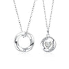Couple Necklace S925 Sterling Silver Moissanite Heartshaped Pendant With Cross Chain