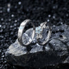 Couple Open Ring S925 Sterling Silver Flower Pattern Electroplating Minimalist Style