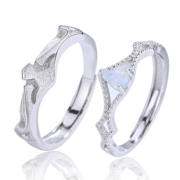 Couple Opening Ring S925 Silver Electroplated