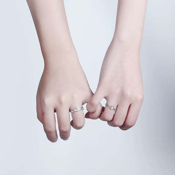 Couple Opening Ring S925 Silver Electroplated