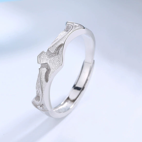 Couple Opening Ring S925 Silver Electroplated