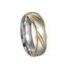 Couple Pair Ring Stainless Steel Wave Pattern Electroplating Style