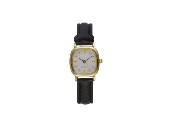 Couple Quartz Belt Watch Alloy Case Imitation Leather Strap Square Dial