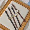 Couple Quartz Belt Watch Alloy Case Imitation Leather Strap Square Dial