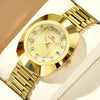 Couple Quartz Watch Alloy Case Stainless Steel Strap Oval Dial Business Style Waterproof