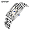 Couple Quartz Watch Square Alloy Alloy Case Steel Band Business Style Waterproof