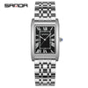 Couple Quartz Watch Square Alloy Alloy Case Steel Band Business Style Waterproof
