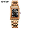 Couple Quartz Watch Square Alloy Alloy Case Steel Band Business Style Waterproof