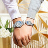 Couple Quartz Watch Stainless Steel Belt Round Dial Mineral Reinforced Glass Mirror Waterproof Luminous Leisure Style