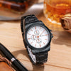 Couple Quartz Watches Alloy Case Fine Steel Strap Stainless Steel Buckle Round Dial Business Style