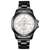 Couple Quartz Watches Alloy Case Fine Steel Strap Stainless Steel Buckle Round Dial Business Style